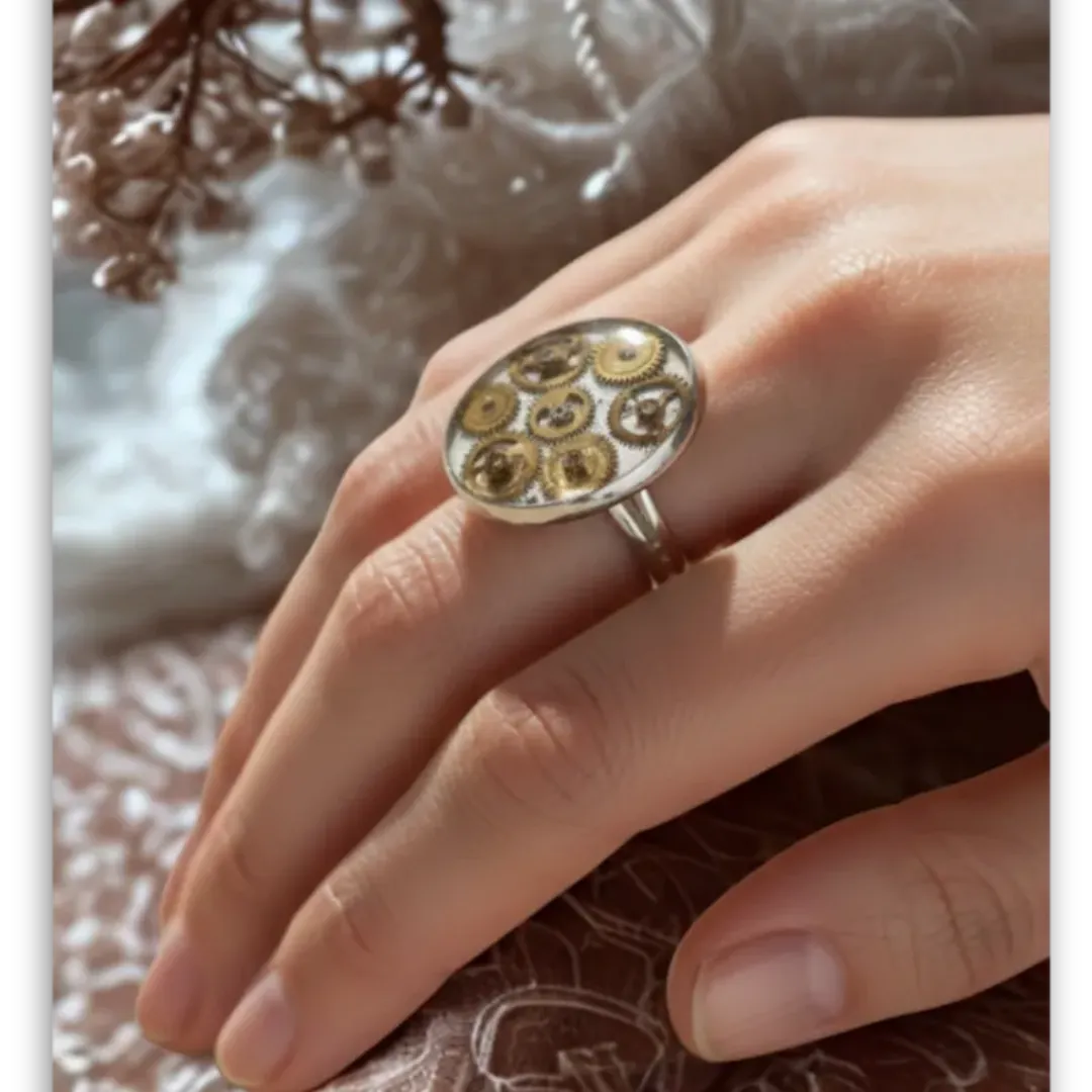 Bague "Les Engrenages Flottants"