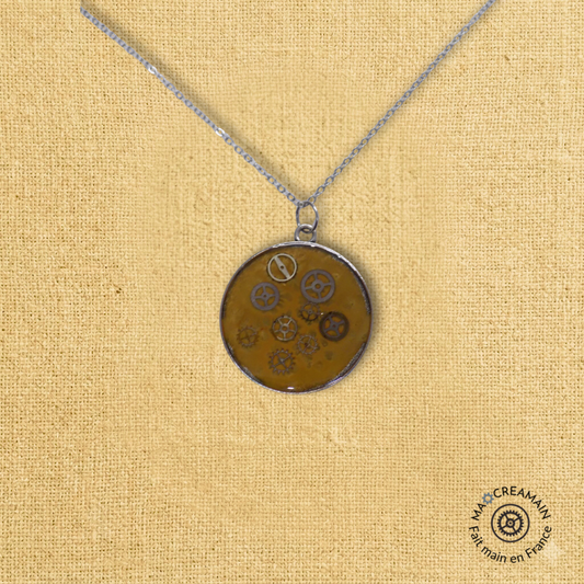 Pendentif " Mécanique Irisée"
